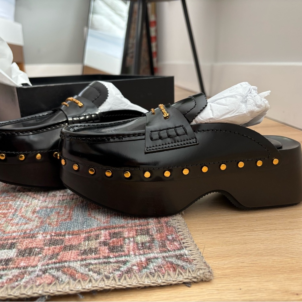 Black Studded Women's Loafers